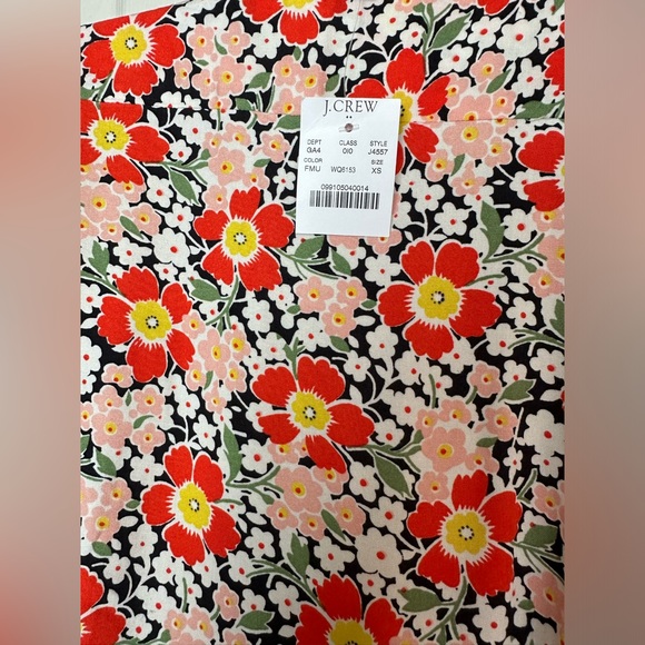 New J.CREW Floral Wrap Midi Dress Cap Sleeve Colorful Blue Orange Pink Green - Picture 10 of 13